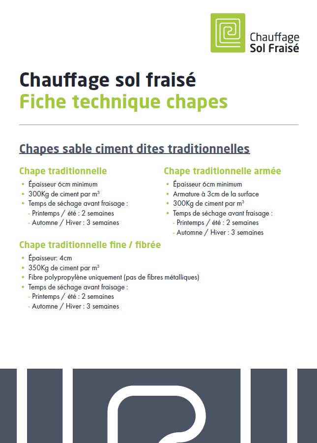 Chauffage Sol Fraisé - Fiche Technique Chapes