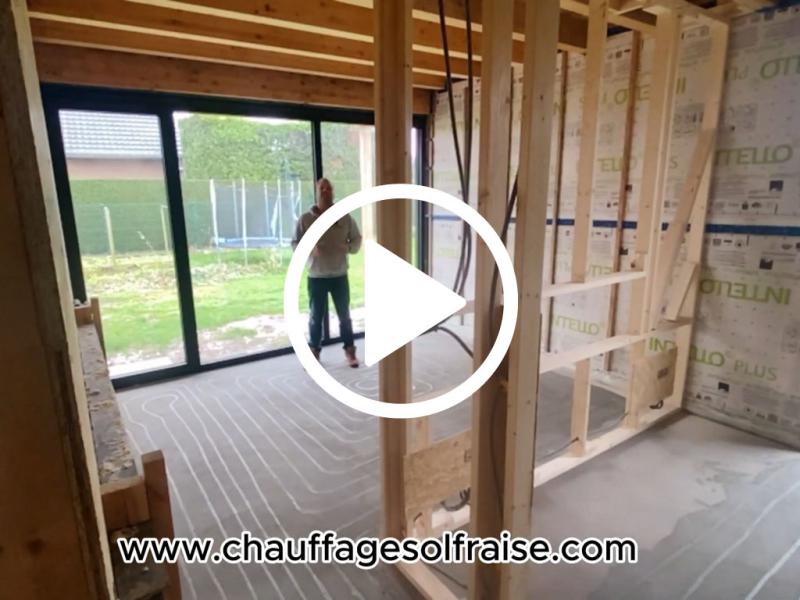 Chauffage sol frais&eacute; dans une maison ossature bois
